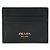 Prada Cartera de metal con logo dorado Negro