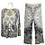 Etro Completo Top e Pantaloni Arabesco Blu Multicolore
