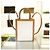 Céline Vertikale Canvas Cabas Tasche Weiß Braun Leder - Ansicht 4