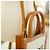 Céline Vertikale Canvas Cabas Tasche Weiß Braun Leder - Ansicht 9