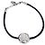 Dior Bracciale Cannage Nero Argento con Incisione del Logo