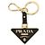 Prada Portachiavi Triangolo Logo Saffiano Nero - vista 3