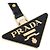 Prada Portachiavi Triangolo Logo Saffiano Nero - vista 4