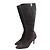 Hermès Botas Largas de Ante Gris Fieltro Negro