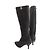 Hermès Botas Largas de Ante Gris Fieltro Negro - vista 4