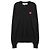 Comme Des Garcons Suéter negro con cuello en V y strass en forma de corazón rojo