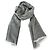 Gucci Sciarpa bicolore in lana e seta GG jacquard grigio chiaro Marrone - vista 2