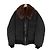 Prada Giacca bomber in denim shearling per uomo, blu, con colletto nero - vista 3