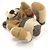Burberry Portachiavi in cashmere a quadri beige con papillon Thomas Bear Marrone - vista 5