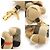 Burberry Portachiavi in cashmere a quadri beige con papillon Thomas Bear Marrone - vista 7
