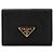 Prada Saffiano Leather Triangle Logo Wallet Black