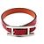 Hermès Pulsera Hapi reversible con hebilla plateada naranja roja