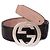Gucci Signature Buckle Cima Belt Chocolate Silvery