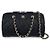 Chanel Mini borsa da bowling con manico a catena nera champagne oro caviale Nero