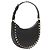 Valentino Borsa hobo mini Lockstud in pelle granulata Nero - vista 3