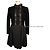 Etro Schwarzes graues Samt besticktes Kleid Wollmantel Braun