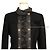 Etro Schwarzes graues Samt besticktes Kleid Wollmantel Braun - Ansicht 7