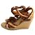 Isabel Marant Sandali con zeppa in rafia Multicolore - vista 3