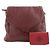 Tory Burch Burgundy Embossed Flap Shoulder Card Wallet Set Red