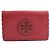 Tory Burch Burgundy Embossed Flap Shoulder Card Wallet Set Red - view 5