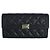 Boy Chanel Cartera Larga de Caviar Suave Azul Marino Plata Serie Negro