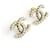 Chanel Orecchini in perle e cristalli placcati oro CC Bianco - vista 2