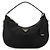 Prada Sac hobo en cuir Triangle avec logo Noir