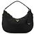 Prada Sac hobo en cuir Triangle avec logo Noir - vue 4