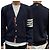 Thom Browne Milano Streifen Strickjacke Navy Blau