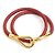 Hermès Colar e pulseira de couro trançado bordô com tom dourado Vermelho
