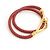 Hermès Colar e pulseira de couro trançado bordô com tom dourado Vermelho - vista 2