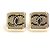 Chanel Orecchini quadrati CC in oro champagne D'oro