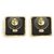 Chanel Orecchini quadrati CC in oro champagne D'oro - vista 3