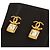 Chanel Orecchini quadrati in cristallo CC dorato D'oro - vista 4