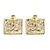 Chanel Orecchini quadrati ondulati in oro champagne CC D'oro - vista 3