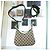 Gucci Borsa a spalla in tela beige e blu navy - vista 24