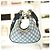 Gucci Borsa a spalla in tela beige e blu navy - vista 6
