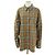 Burberry Camisa de manga larga para mujer en algodón camel a cuadros - Ropa de lujo Castaño