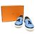 Hermès Mocassino in pelle bicolore blu e nero con nappine - vista 2