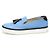 Hermès Mocassino in pelle bicolore blu e nero con nappine - vista 4