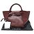 Big Bag Céline Gran Bolsa de Piel de Ternera Granulada Vino con Correa Larga Pequeña Roja - vista 2