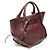 Big Bag Céline Gran Bolsa de Piel de Ternera Granulada Vino con Correa Larga Pequeña Roja - vista 3