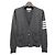 Thom Browne Cardigan aus Merinowolle in Mittelgrau mit diagonalen Armleisten Braun