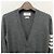 Thom Browne Cardigan aus Merinowolle in Mittelgrau mit diagonalen Armleisten Braun - Ansicht 15