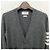 Thom Browne Cardigan aus Merinowolle in Mittelgrau mit diagonalen Armleisten Braun - Ansicht 3
