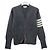 Thom Browne Cardigan Milan Stitch Bar Grigio Medio Marrone - vista 11