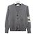 Thom Browne Diagonal Stripe Milano Stitch Wool Cardigan Light Grey