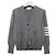 Thom Browne Diagonal Stripe Milano Stitch Wool Cardigan Light Grey - view 11