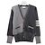 Thom Browne Diagonal Stripe Mixed Wool Cardigan Tonal Grey