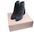 Miu Miu Botines de ante gris carbón con ribete de shearling Negro - vista 5
